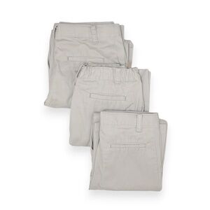 3 Pcs Boys School Uniform Khaki Trousers Pants Size 12 S
